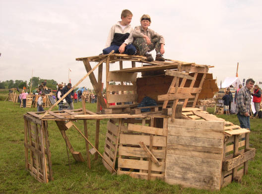 poseren op het dak van je hut...
