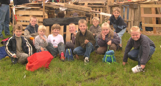 groep voor hut...
