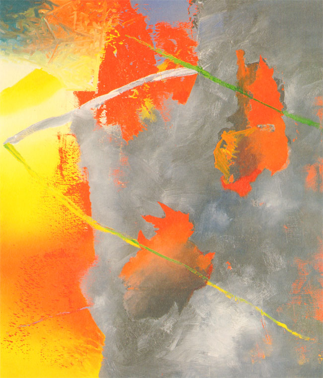 een fel abstract schilderij