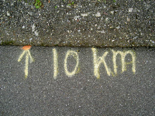 als je de bb-loop liep wist je hier dat je de eerste tien kilometer erop had zitten...