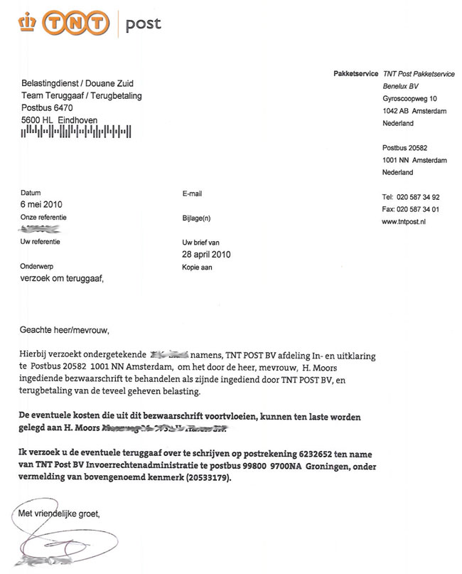 de eventuele kosten...