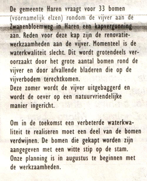 de kleine lettertjes in het harener weekblad