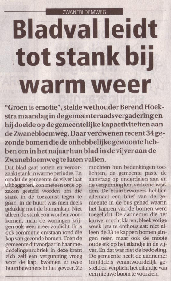 gekleurd stukje in het lokale bokkeblaadje...