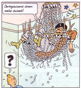 hier werd duizendmiljard bommen vervangen door dertigduizend drommelse duiwels...