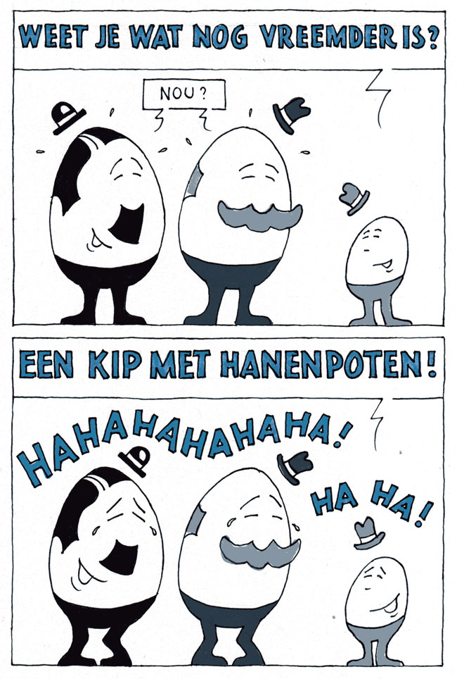 een kip met hanenpoten...