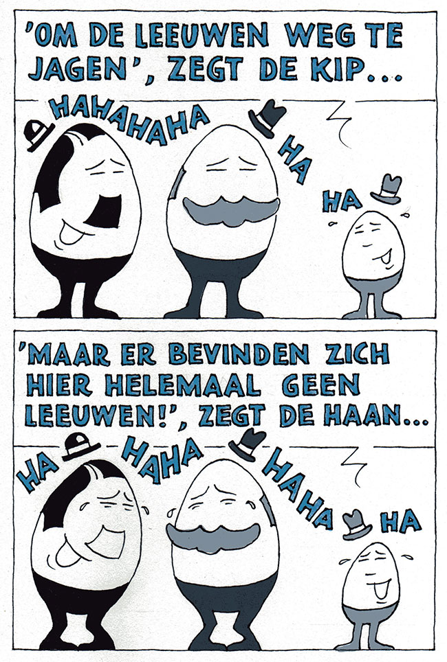 om de leeuwen weg te jagen...
