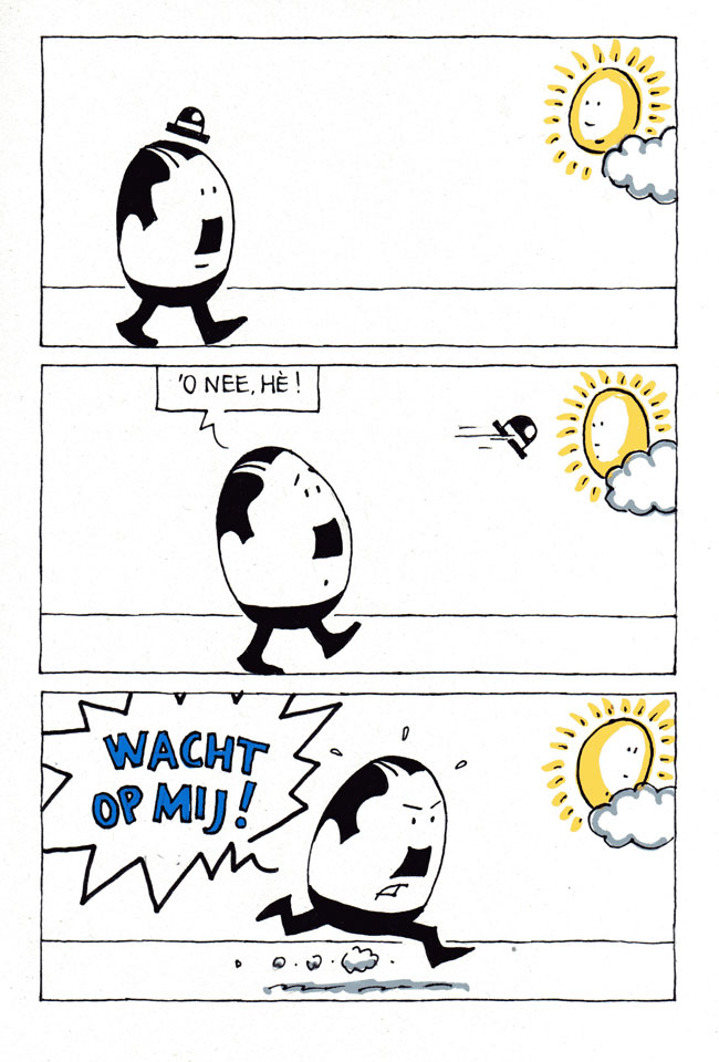 een bolhoed gaat er vandoor...