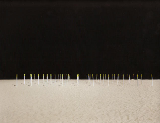 fel verlicht nachtelijk strand...