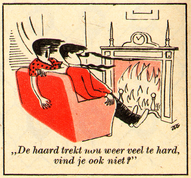 de haard trekt wat hard...