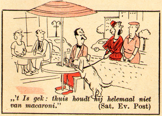 thuis houdt hij helemaal niet van macaroni...