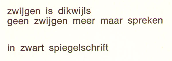 zwijgen...