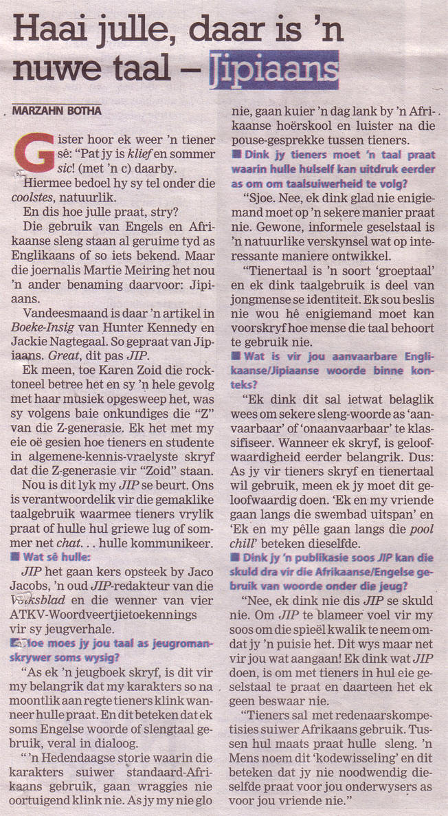 het jipiaans...