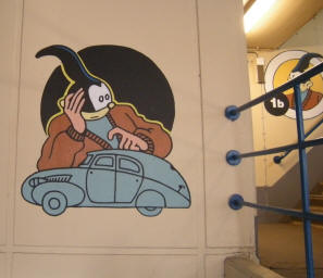 nederlandse stripfiguren in een haarlemse parkeergarage…