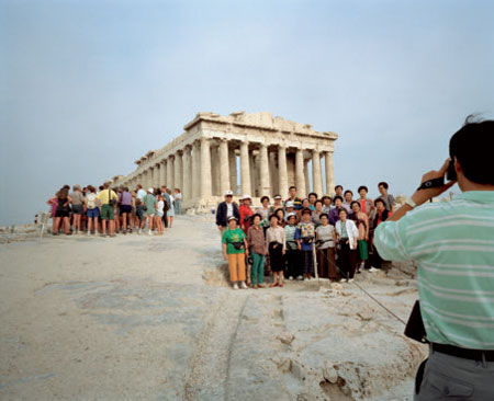 toeristen en de acropolis...