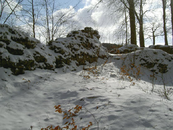 saksenruïne in de sneeuw...
