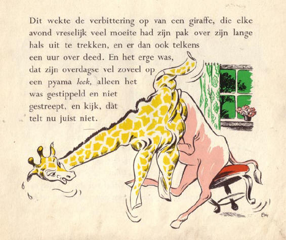 de giraf trekt zijn kleren uit...