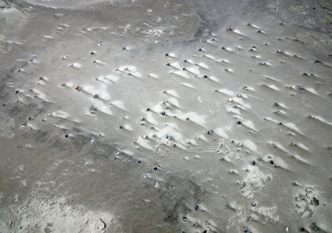 droog zand wordt wit