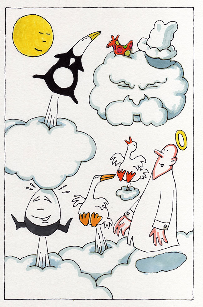 in de wolken...