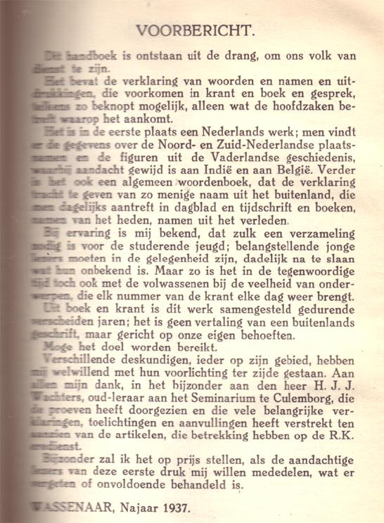 de drang om ons volk van dienst te zijn...