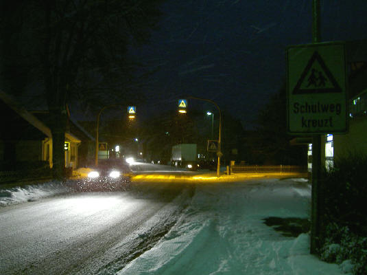 's avonds in de sneeuw