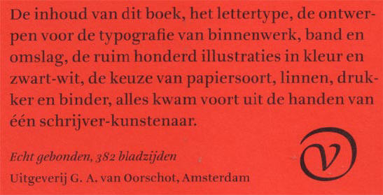 de tekst van het buikbandje...