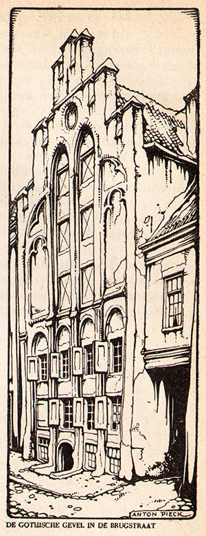 gotische gevel in de brugstraat...