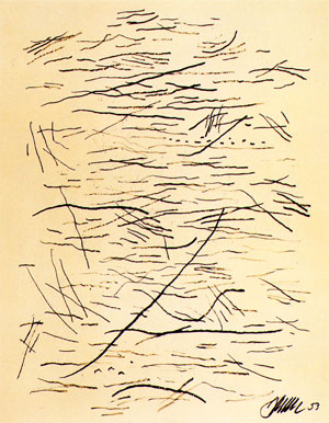 zwevende lijnen, 1953, steendruk