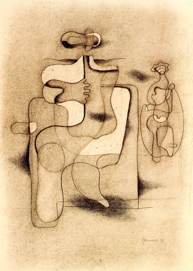 zittende figuur en touwtjespringster, 1931
