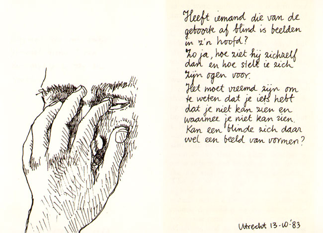 heeft een blinde beelden in zijn hoofd?