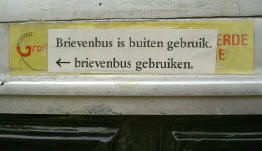 brievenbus buiten gebruik...
