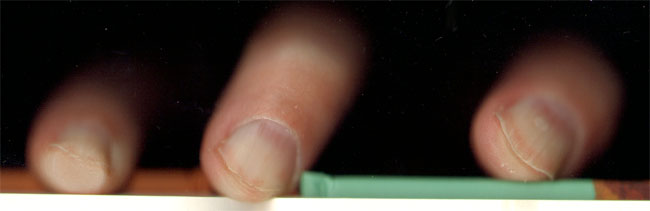 vinger over de rand...