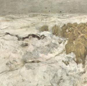 schapen in de sneeuw, fragment
