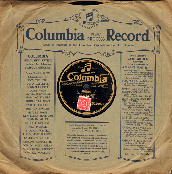 columbia graphophone company...
