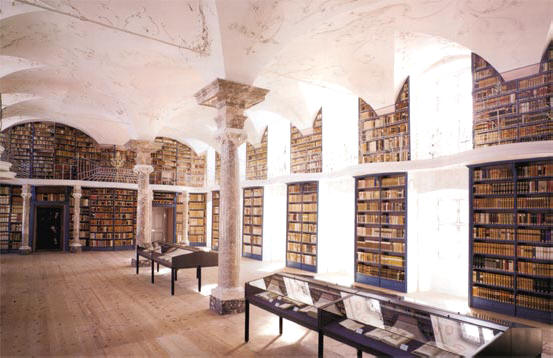 bibliotheek van de abdij van einsiedeln, zwitserland...