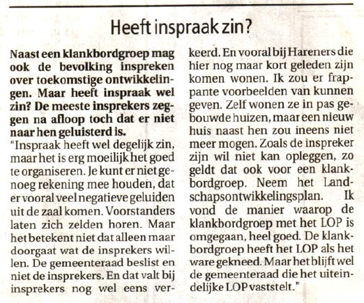 uit harener weekblad, 24 november 2005