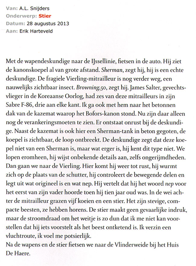 2013: snijders bezoekt de ijssellinie