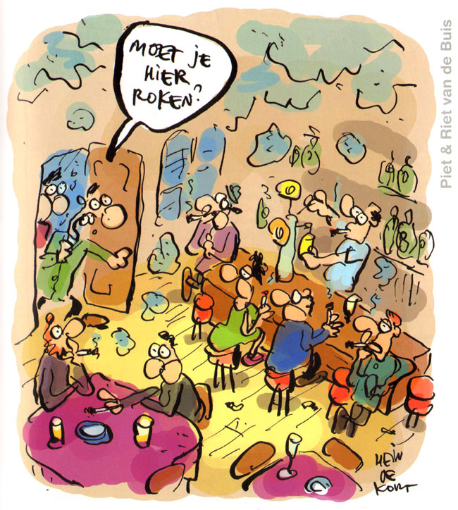 roken in kleine café's...