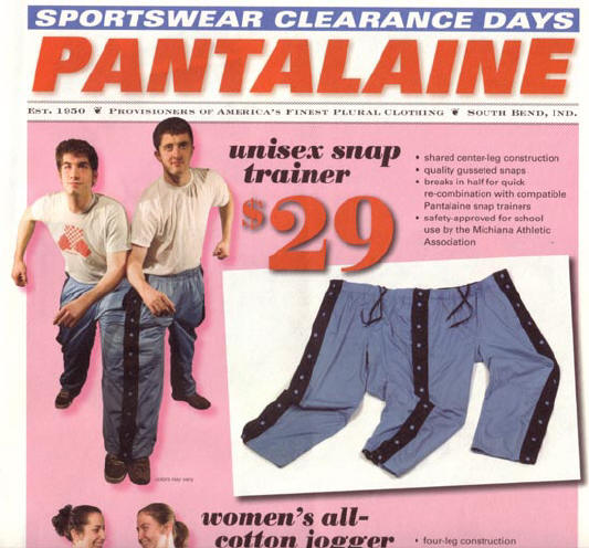 een broek om samen mee te joggen...
