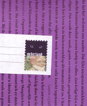 pakpapier en deel van de adressticker...