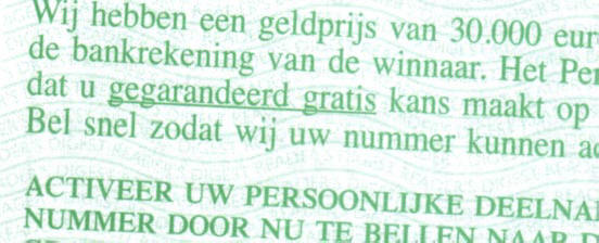 u maakt gegarandeerd gratis kans...