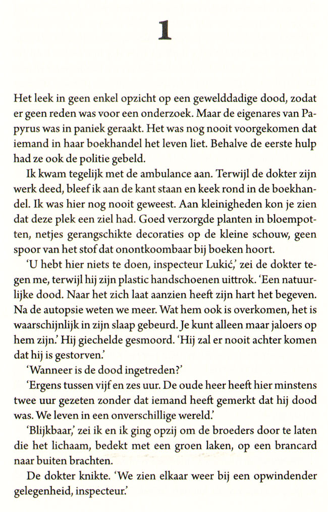 de eerste bladzijde van het laatste boek...
