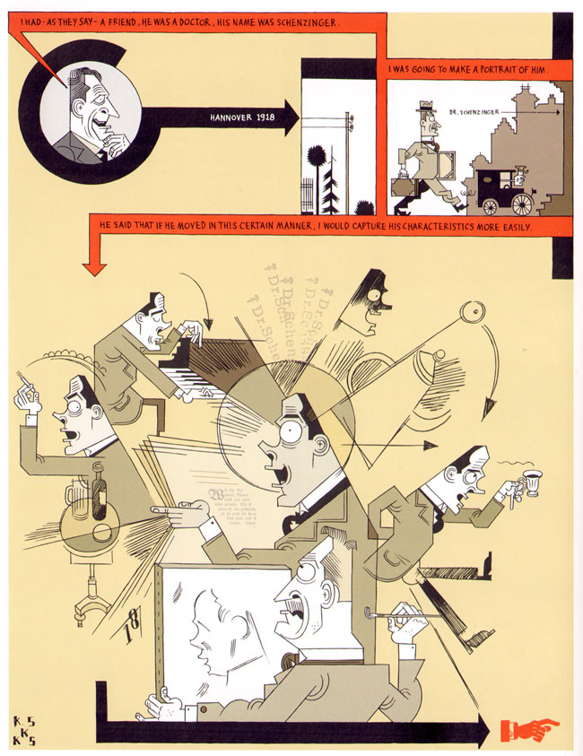 schwitters maakt een portret
