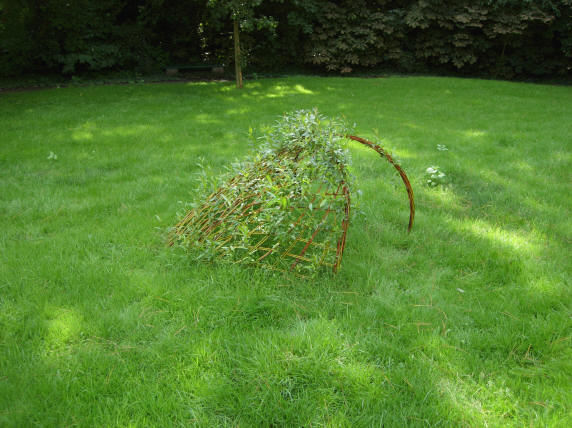 gevlochten twijgen in de tuin...