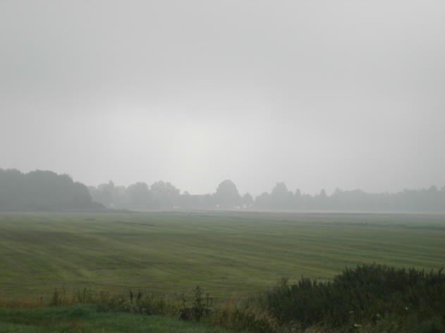 de zon begon er al doorheen te duwen..
