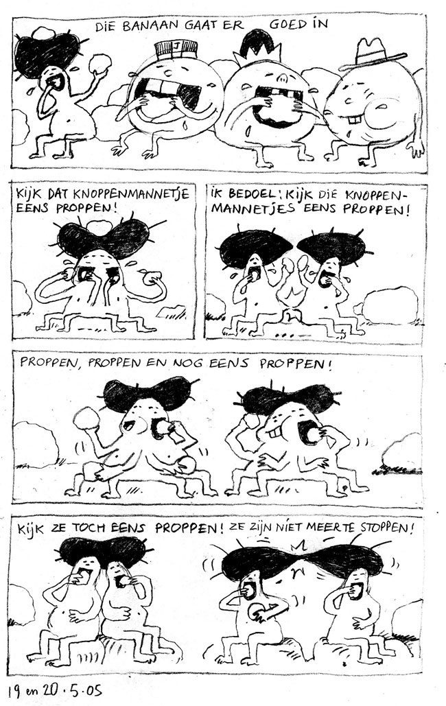 kijk de knoppenmannetjes proppen...