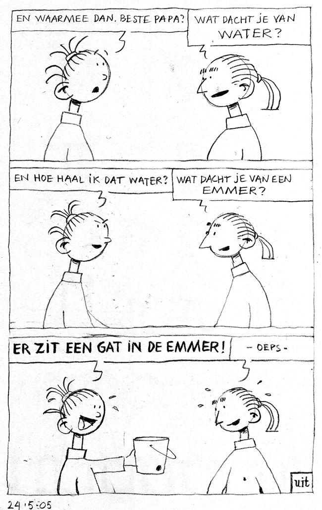 er zit een gat in de emmer...