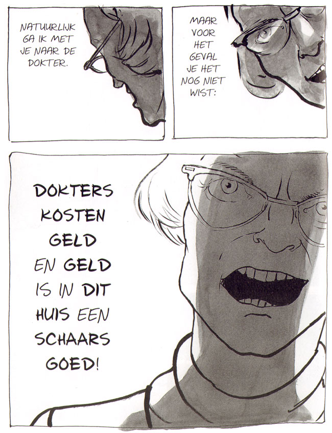 de moeder reageert op een gezwel...