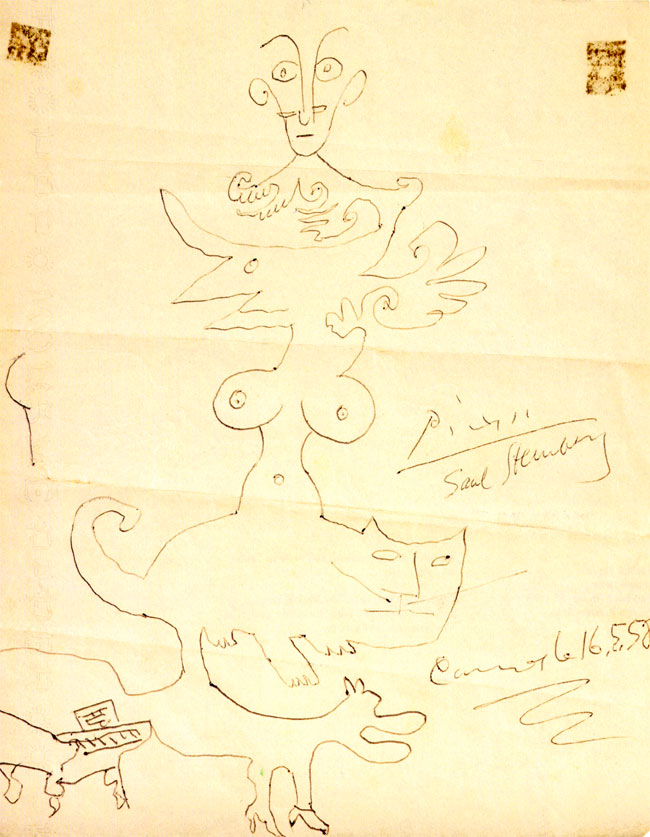 tekening van picasso en steinberg...