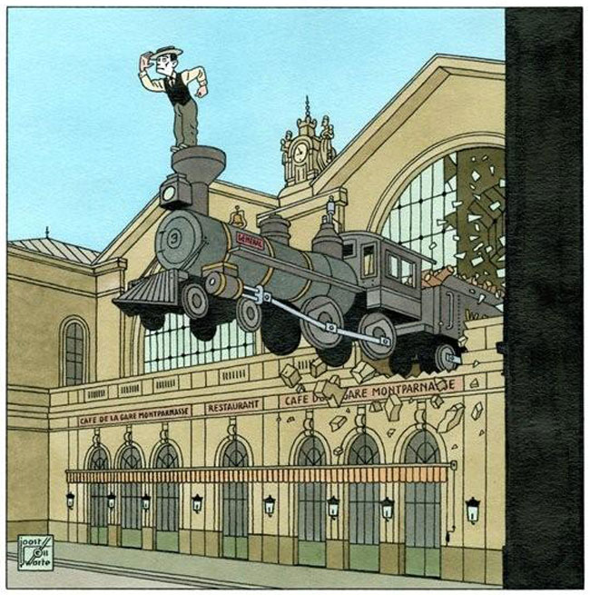 buster keaton op lokomotief...
