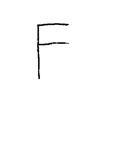 de letter F…